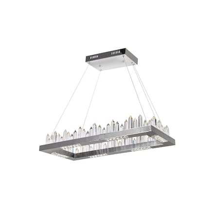 Cwi Lighting Agassiz LED Island/Pool Table Chandelier With Polished Nickel Finish 1218P32-613-RC